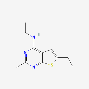 molecular formula C11H15N3S B2960721 N,6-二乙基-2-甲基噻吩并[2,3-d]嘧啶-4-胺 CAS No. 898914-71-1