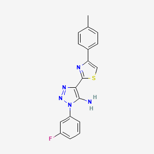 molecular formula C18H14FN5S B2960732 1-(3-氟苯基)-4-[4-(4-甲基苯基)-1,3-噻唑-2-基]-1H-1,2,3-三唑-5-胺 CAS No. 1207059-01-5