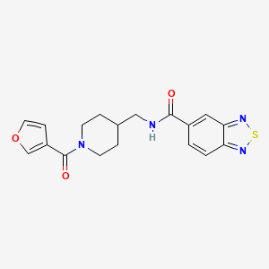 molecular formula C18H18N4O3S B2960746 N-((1-(呋喃-3-羰基)哌啶-4-基)甲基)苯并[c][1,2,5]噻二唑-5-甲酰胺 CAS No. 1396850-14-8