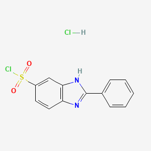 molecular formula C13H10Cl2N2O2S B2960753 2-苯基-1H-1,3-苯并二唑-5-磺酰氯盐酸盐 CAS No. 27503-80-6