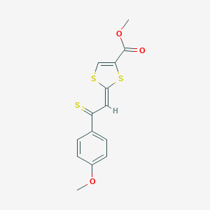 molecular formula C14H12O3S3 B296076 Methyl 2-[2-(4-methoxyphenyl)-2-thioxoethylidene]-1,3-dithiole-4-carboxylate 