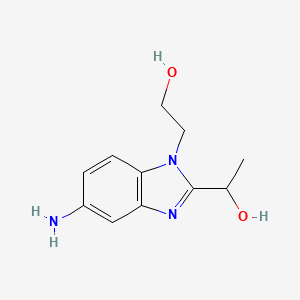 molecular formula C11H15N3O2 B2960772 1-[5-氨基-1-(2-羟乙基)-1H-苯并咪唑-2-基]乙醇 CAS No. 924832-44-0