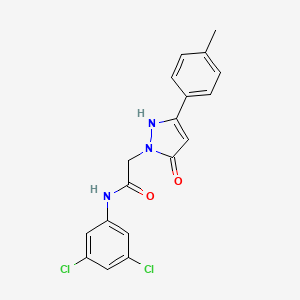 molecular formula C18H15Cl2N3O2 B2960774 N-(3,5-二氯苯基)-2-(5-氧代-3-(对甲苯基)-2,5-二氢-1H-吡唑-1-基)乙酰胺 CAS No. 1251597-13-3