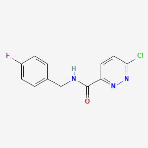 molecular formula C12H9ClFN3O B2960777 6-chloro-N-[(4-fluorophenyl)methyl]pyridazine-3-carboxamide CAS No. 1184680-75-8