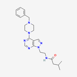 N-(2-(4-(4-benzylpiperazin-1-yl)-1H-pyrazolo[3,4-d]pyrimidin-1-yl)ethyl)-3-methylbutanamide