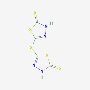molecular formula C4H2N4S5 B296078 5-[(5-Sulfanyl-1,3,4-thiadiazol-2-yl)sulfanyl]-1,3,4-thiadiazole-2-thiol 