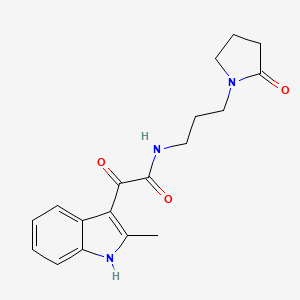 molecular formula C18H21N3O3 B2960782 2-(2-methyl-1H-indol-3-yl)-2-oxo-N-(3-(2-oxopyrrolidin-1-yl)propyl)acetamide CAS No. 852369-02-9