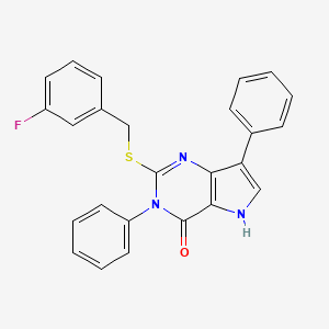 2-((3-fluorobenzyl)thio)-3,7-diphenyl-3H-pyrrolo[3,2-d]pyrimidin-4(5H)-one