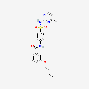 molecular formula C24H28N4O4S B2960809 N-(4-(N-(4,6-dimethylpyrimidin-2-yl)sulfamoyl)phenyl)-3-(pentyloxy)benzamide CAS No. 899361-93-4