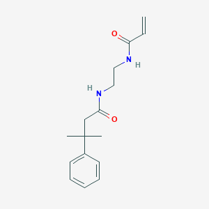 molecular formula C16H22N2O2 B2960810 3-methyl-3-phenyl-N-[2-(prop-2-enamido)ethyl]butanamide CAS No. 1355633-13-4