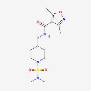 molecular formula C14H24N4O4S B2960817 N-((1-(N,N-二甲基磺酰胺基)哌啶-4-基)甲基)-3,5-二甲基异恶唑-4-甲酰胺 CAS No. 2034356-72-2