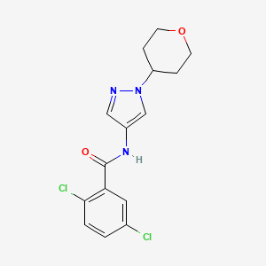 molecular formula C15H15Cl2N3O2 B2960836 2,5-dichloro-N-(1-(tetrahydro-2H-pyran-4-yl)-1H-pyrazol-4-yl)benzamide CAS No. 1448030-82-7