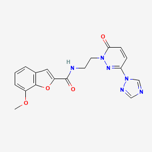 7-methoxy-N-(2-(6-oxo-3-(1H-1,2,4-triazol-1-yl)pyridazin-1(6H)-yl)ethyl)benzofuran-2-carboxamide