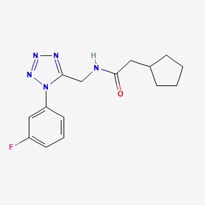 2-cyclopentyl-N-((1-(3-fluorophenyl)-1H-tetrazol-5-yl)methyl)acetamide