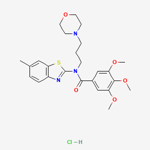 molecular formula C25H32ClN3O5S B2960860 3,4,5-trimethoxy-N-(6-methylbenzo[d]thiazol-2-yl)-N-(3-morpholinopropyl)benzamide hydrochloride CAS No. 1216426-95-7