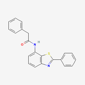 molecular formula C21H16N2OS B2960867 2-Phenyl-N-(2-phenyl-1,3-benzothiazol-7-yl)acetamide CAS No. 1820888-20-7