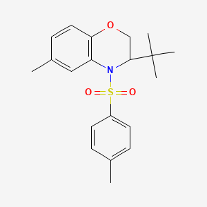 molecular formula C20H25NO3S B2960869 3-(tert-butyl)-6-methyl-4-[(4-methylphenyl)sulfonyl]-3,4-dihydro-2H-1,4-benzoxazine CAS No. 478048-83-8