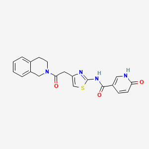 molecular formula C20H18N4O3S B2960877 N-(4-(2-(3,4-二氢异喹啉-2(1H)-基)-2-氧代乙基)噻唑-2-基)-6-氧代-1,6-二氢吡啶-3-甲酰胺 CAS No. 946207-78-9