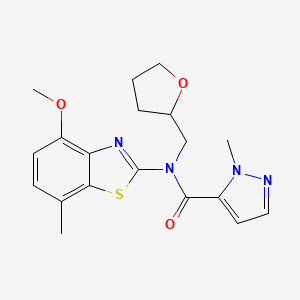 N-(4-methoxy-7-methylbenzo[d]thiazol-2-yl)-1-methyl-N-((tetrahydrofuran-2-yl)methyl)-1H-pyrazole-5-carboxamide