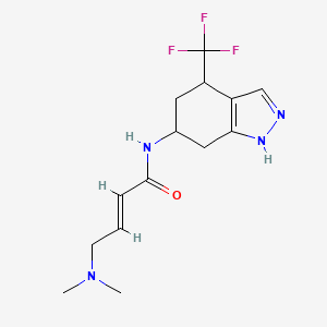(E)-4-(Dimethylamino)-N-[4-(trifluoromethyl)-4,5,6,7-tetrahydro-1H-indazol-6-yl]but-2-enamide