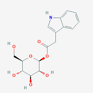 molecular formula C₁₆H₁₉NO₇ B029609 1-O-吲哚-3-乙酰基-β-D-葡萄糖 CAS No. 19817-95-9