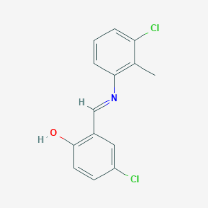 molecular formula C14H11Cl2NO B2960902 4-chloro-2-{(E)-[(3-chloro-2-methylphenyl)imino]methyl}phenol CAS No. 78095-93-9