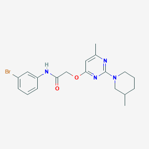 molecular formula C19H23BrN4O2 B2960911 N-(3-bromophenyl)-2-{[6-methyl-2-(3-methylpiperidin-1-yl)pyrimidin-4-yl]oxy}acetamide CAS No. 1226437-30-4