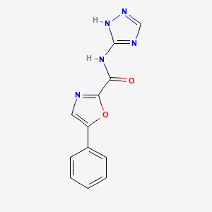 molecular formula C12H9N5O2 B2960925 5-phenyl-N-(1H-1,2,4-triazol-5-yl)oxazole-2-carboxamide CAS No. 1798510-77-6