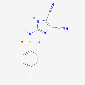 molecular formula C12H9N5O2S B296093 N-(4,5-dicyano-1H-imidazol-2-yl)-4-methylbenzenesulfonamide 