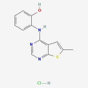 molecular formula C13H12ClN3OS B2960941 2-(6-Methyl-thieno[2,3-d]pyrimidin-4-ylamino)-phenol CAS No. 1051366-79-0