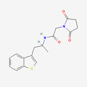 molecular formula C17H18N2O3S B2960944 N-(1-(苯并[b]噻吩-3-基)丙烷-2-基)-2-(2,5-二氧代吡咯烷-1-基)乙酰胺 CAS No. 2034316-73-7
