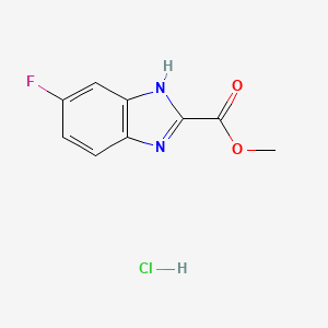 molecular formula C9H8ClFN2O2 B2960978 Methyl 5-fluoro-1H-benzo[D]imidazole-2-carboxylate hcl CAS No. 2260933-03-5