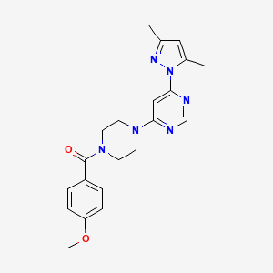 molecular formula C21H24N6O2 B2960979 (4-(6-(3,5-dimethyl-1H-pyrazol-1-yl)pyrimidin-4-yl)piperazin-1-yl)(4-methoxyphenyl)methanone CAS No. 1170898-02-8