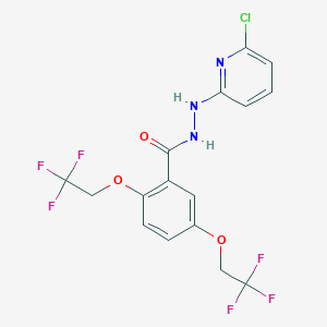 molecular formula C16H12ClF6N3O3 B2960980 N'-(6-chloropyridin-2-yl)-2,5-bis(2,2,2-trifluoroethoxy)benzohydrazide CAS No. 338785-31-2