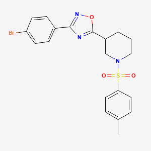 molecular formula C20H20BrN3O3S B2960982 3-(4-Bromophenyl)-5-(1-tosylpiperidin-3-yl)-1,2,4-oxadiazole CAS No. 1031637-87-2