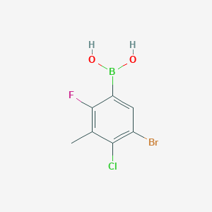 molecular formula C7H6BBrClFO2 B2960987 5-溴-4-氯-2-氟-3-甲基苯硼酸 CAS No. 2377606-52-3