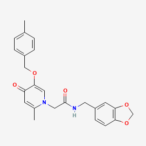 molecular formula C24H24N2O5 B2960999 N-(benzo[d][1,3]dioxol-5-ylmethyl)-2-(2-methyl-5-((4-methylbenzyl)oxy)-4-oxopyridin-1(4H)-yl)acetamide CAS No. 946205-09-0