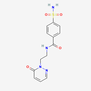 molecular formula C13H14N4O4S B2961004 N-(2-(6-oxopyridazin-1(6H)-yl)ethyl)-4-sulfamoylbenzamide CAS No. 1021206-16-5