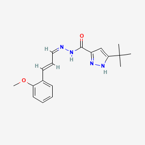 molecular formula C18H22N4O2 B2961011 (Z)-3-(叔丁基)-N'-((E)-3-(2-甲氧基苯基)丙烯基)-1H-吡唑-5-甲酰肼 CAS No. 1284268-42-3