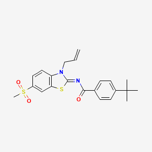 molecular formula C22H24N2O3S2 B2961014 (Z)-N-(3-烯丙基-6-(甲磺酰基)苯并[d]噻唑-2(3H)-亚甲基)-4-(叔丁基)苯甲酰胺 CAS No. 865175-70-8