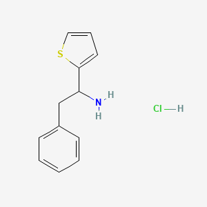 molecular formula C12H14ClNS B2961015 2-苯基-1-(噻吩-2-基)乙胺盐酸盐 CAS No. 102339-13-9