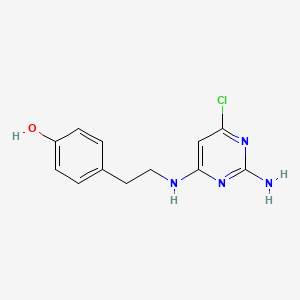 molecular formula C12H13ClN4O B2961016 4-{2-[(2-Amino-6-chloropyrimidin-4-yl)amino]ethyl}phenol CAS No. 122862-31-1