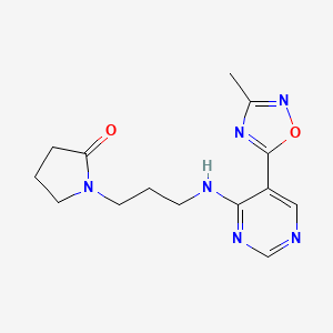 1-(3-((5-(3-Methyl-1,2,4-oxadiazol-5-yl)pyrimidin-4-yl)amino)propyl)pyrrolidin-2-one
