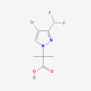 molecular formula C8H9BrF2N2O2 B2961024 2-[4-bromo-3-(difluoromethyl)-1H-pyrazol-1-yl]-2-methylpropanoic acid CAS No. 1856047-48-7