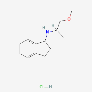 molecular formula C13H20ClNO B2961029 N-(1-甲氧基丙-2-基)-2,3-二氢-1H-茚-1-胺盐酸盐 CAS No. 2044714-10-3