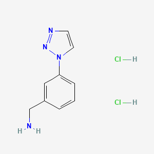 molecular formula C9H12Cl2N4 B2961030 [3-(Triazol-1-yl)phenyl]methanamine;dihydrochloride CAS No. 2503201-70-3