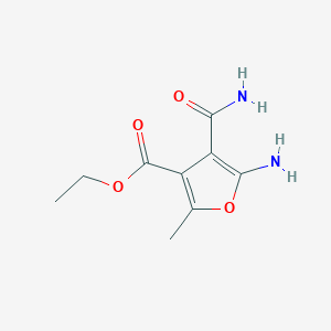 molecular formula C9H12N2O4 B2961032 Ethyl 5-amino-4-carbamoyl-2-methylfuran-3-carboxylate CAS No. 854357-30-5