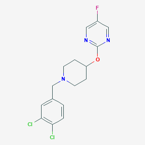 molecular formula C16H16Cl2FN3O B2961033 2-[1-[(3,4-Dichlorophenyl)methyl]piperidin-4-yl]oxy-5-fluoropyrimidine CAS No. 2380174-47-8