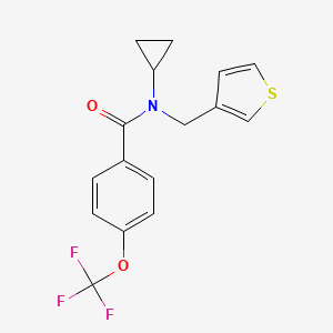 molecular formula C16H14F3NO2S B2961034 N-cyclopropyl-N-(thiophen-3-ylmethyl)-4-(trifluoromethoxy)benzamide CAS No. 1396859-64-5