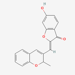 molecular formula C19H14O4 B2961039 (Z)-6-hydroxy-2-((2-methyl-2H-chromen-3-yl)methylene)benzofuran-3(2H)-one CAS No. 780775-06-6